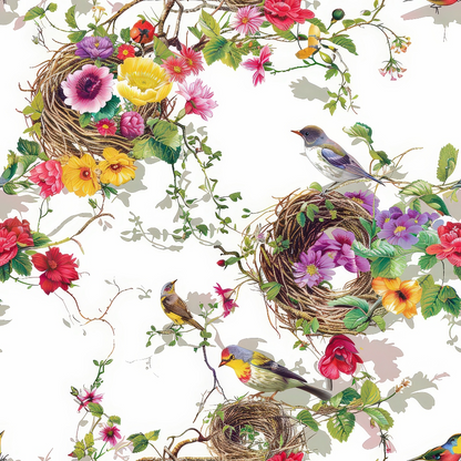 Feathered Blooms Pattern 8 Minky Fabric