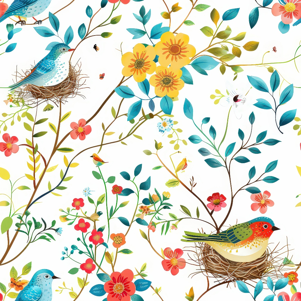 Feathered Blooms Pattern 9 Minky Fabric