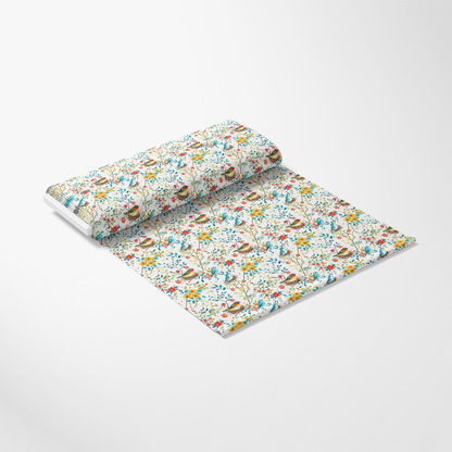 Birds Nest and Flowers Pattern 9 Quilting Cotton Fabric