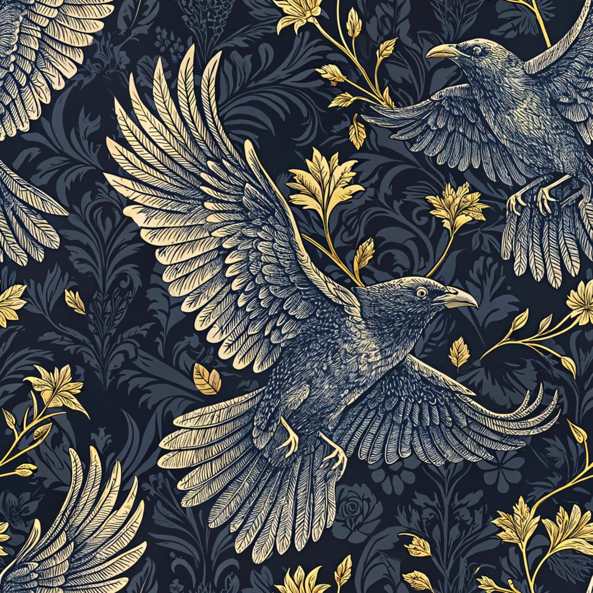 Gilded Falcons Pattern 15 Minky Fabric