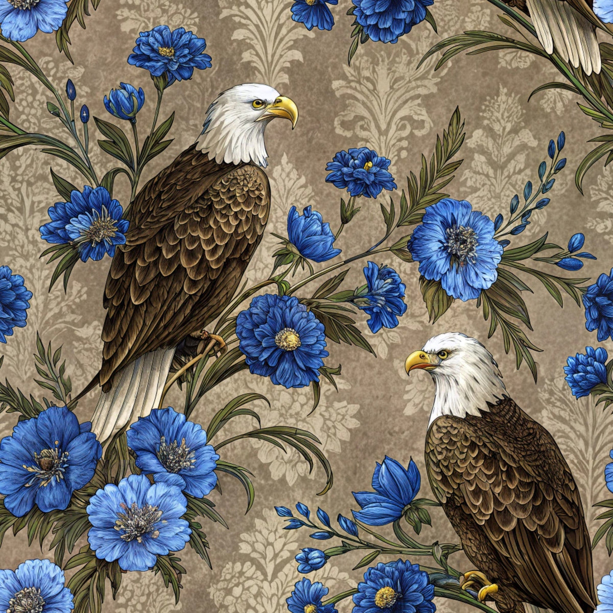 Gilded Falcons Pattern 16 Minky Fabric