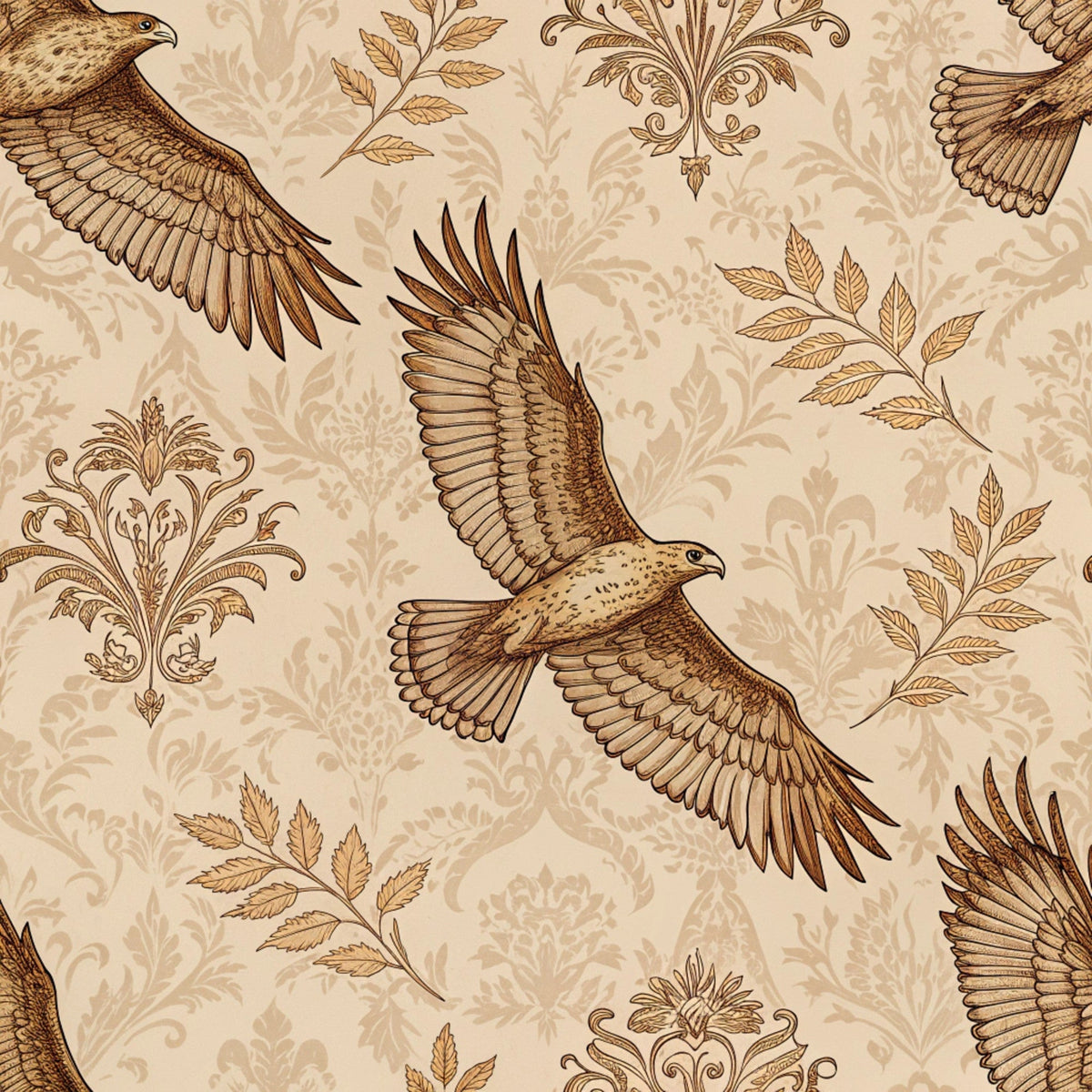 Gilded Falcons Pattern 19 Minky Fabric