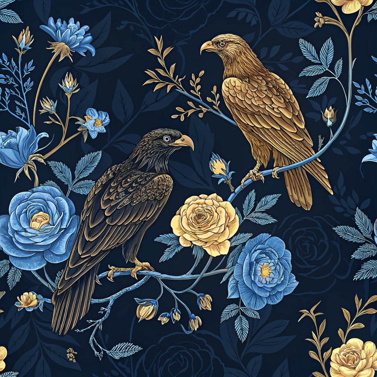 Gilded Falcons Pattern 26 Minky Fabric