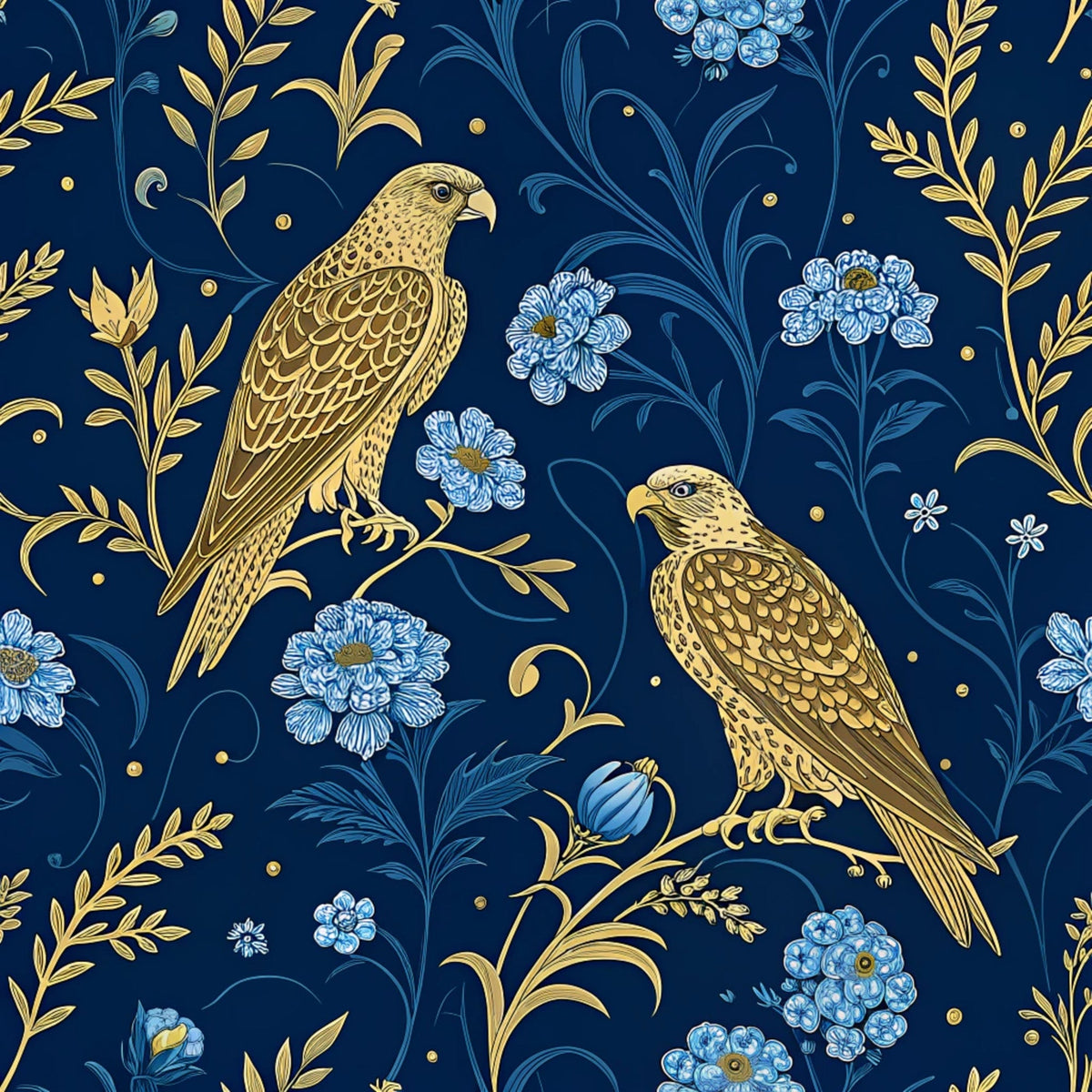 Gilded Falcons Pattern 29 Minky Fabric