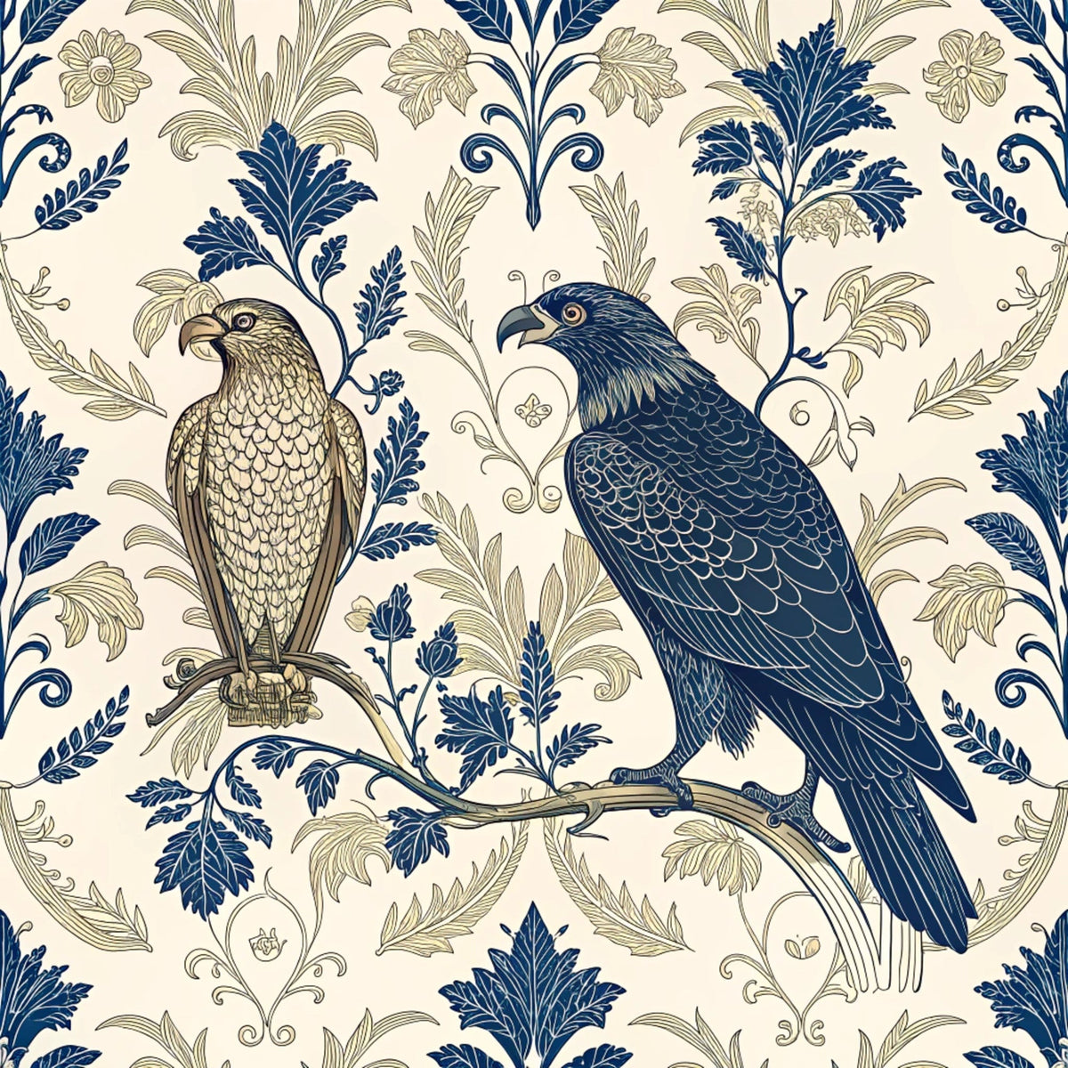 Gilded Falcons Pattern 3 Minky Fabric