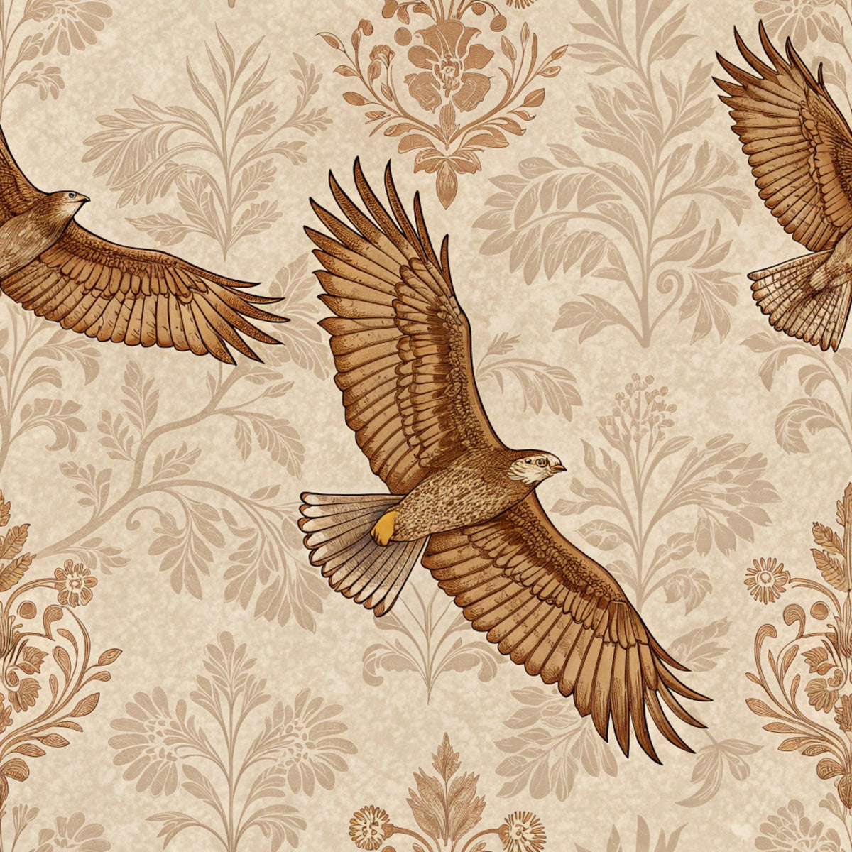 Gilded Falcons Pattern 4 Minky Fabric