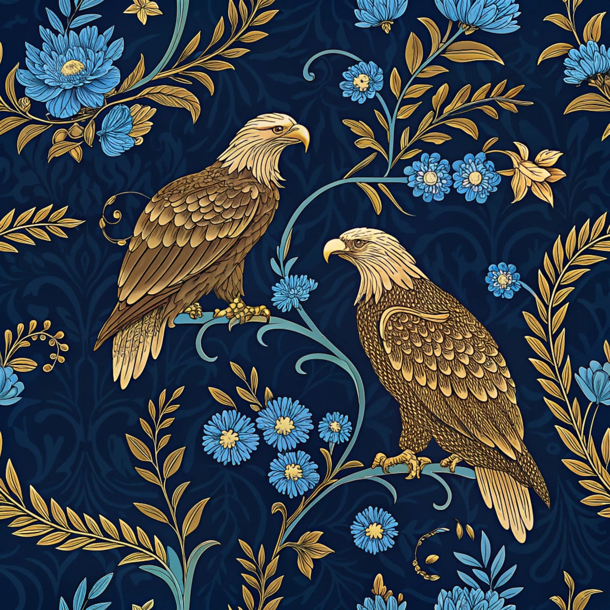 Gilded Falcons Pattern 5 Minky Fabric