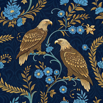Gilded Falcons Pattern 5 Minky Fabric