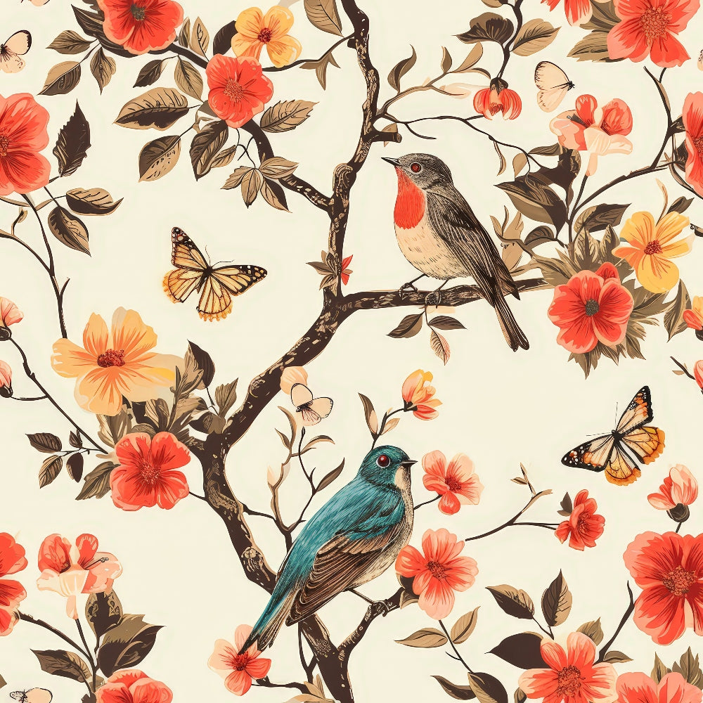 Vintage Aviary Pattern 11 Minky Fabric