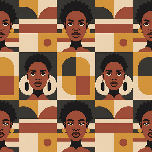 Black History Month Bauhaus Pattern 1 Quilting Cotton Fabric