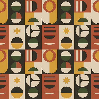 Black History Month Bauhaus Pattern 10 Quilting Cotton Fabric