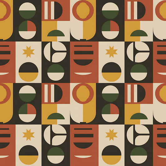 Black History Month Bauhaus Pattern 10 Quilting Cotton Fabric