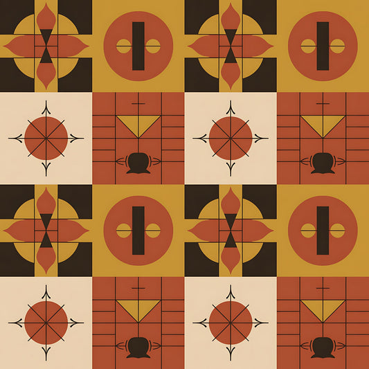 Black History Month Bauhaus Pattern 15 Quilting Cotton Fabric