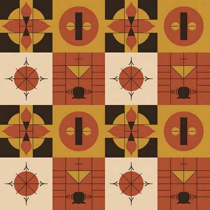 Black History Month Bauhaus Pattern 15 Quilting Cotton Fabric