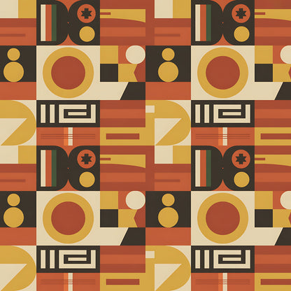 Black History Month Bauhaus Pattern 16 Quilting Cotton Fabric