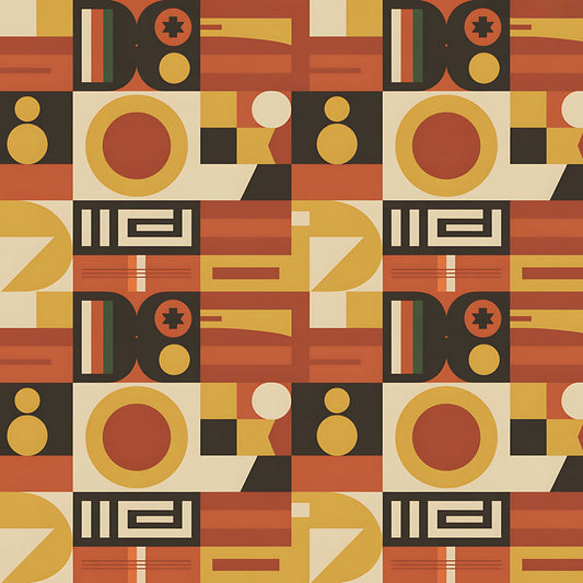 Black History Month Bauhaus Pattern 16 Quilting Cotton Fabric
