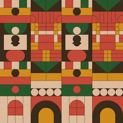 Black History Month Bauhaus Pattern 17 Quilting Cotton Fabric