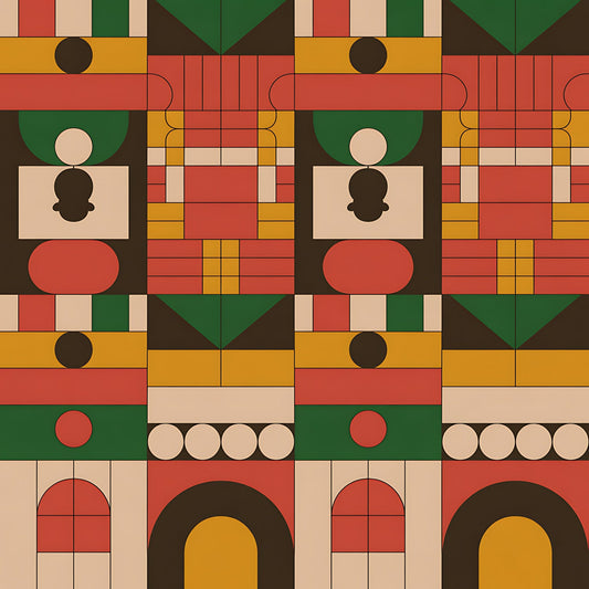 Black History Month Bauhaus Pattern 17 Quilting Cotton Fabric