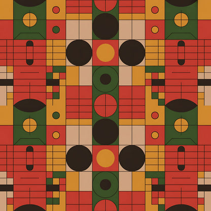 Black History Month Bauhaus Pattern 18 Quilting Cotton Fabric
