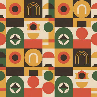 Black History Month Bauhaus Pattern 19 Quilting Cotton Fabric