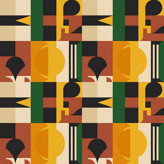 Black History Month Bauhaus Pattern 22 Quilting Cotton Fabric