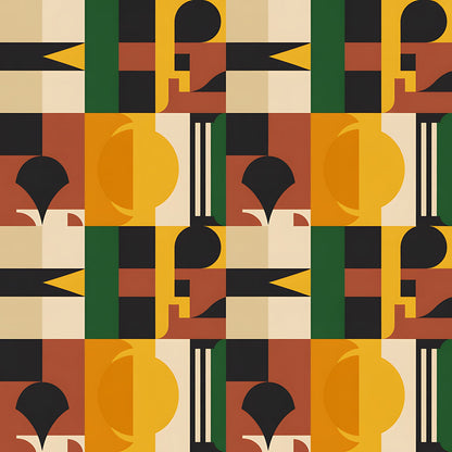 Black History Month Bauhaus Pattern 22 Quilting Cotton Fabric