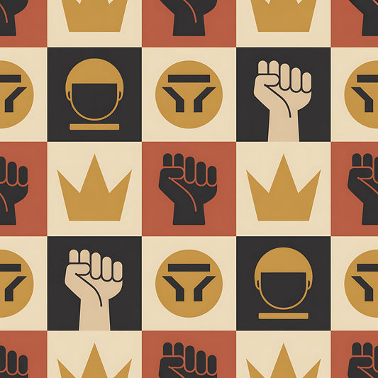 Black History Month Bauhaus Pattern 24 Quilting Cotton Fabric