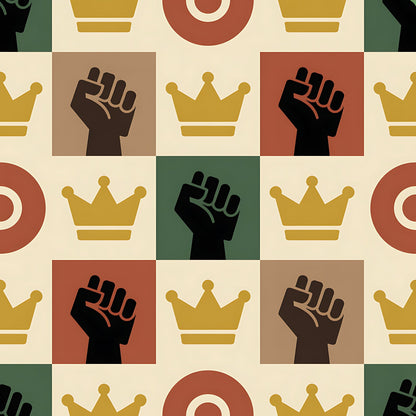 Black History Month Bauhaus Pattern 25 Quilting Cotton Fabric