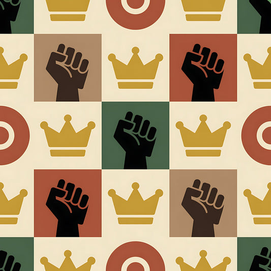 Black History Month Bauhaus Pattern 25 Quilting Cotton Fabric