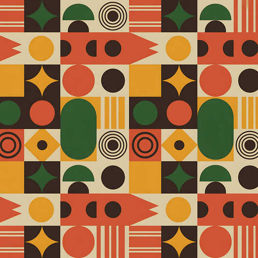 Black History Month Bauhaus Pattern 27 Quilting Cotton Fabric