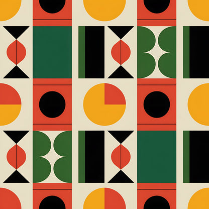 Black History Month Bauhaus Pattern 28 Quilting Cotton Fabric