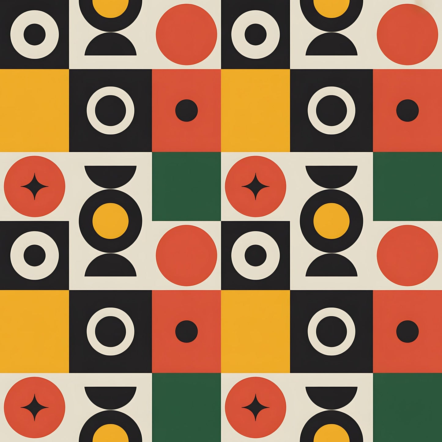 Black History Month Bauhaus Pattern 29 Quilting Cotton Fabric