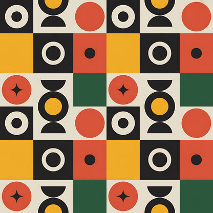 Black History Month Bauhaus Pattern 29 Quilting Cotton Fabric