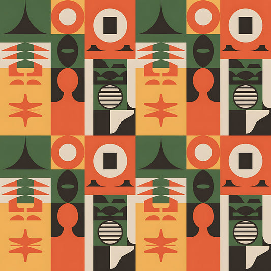 Black History Month Bauhaus Pattern 30 Quilting Cotton Fabric