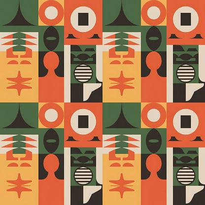 Black History Month Bauhaus Pattern 30 Quilting Cotton Fabric