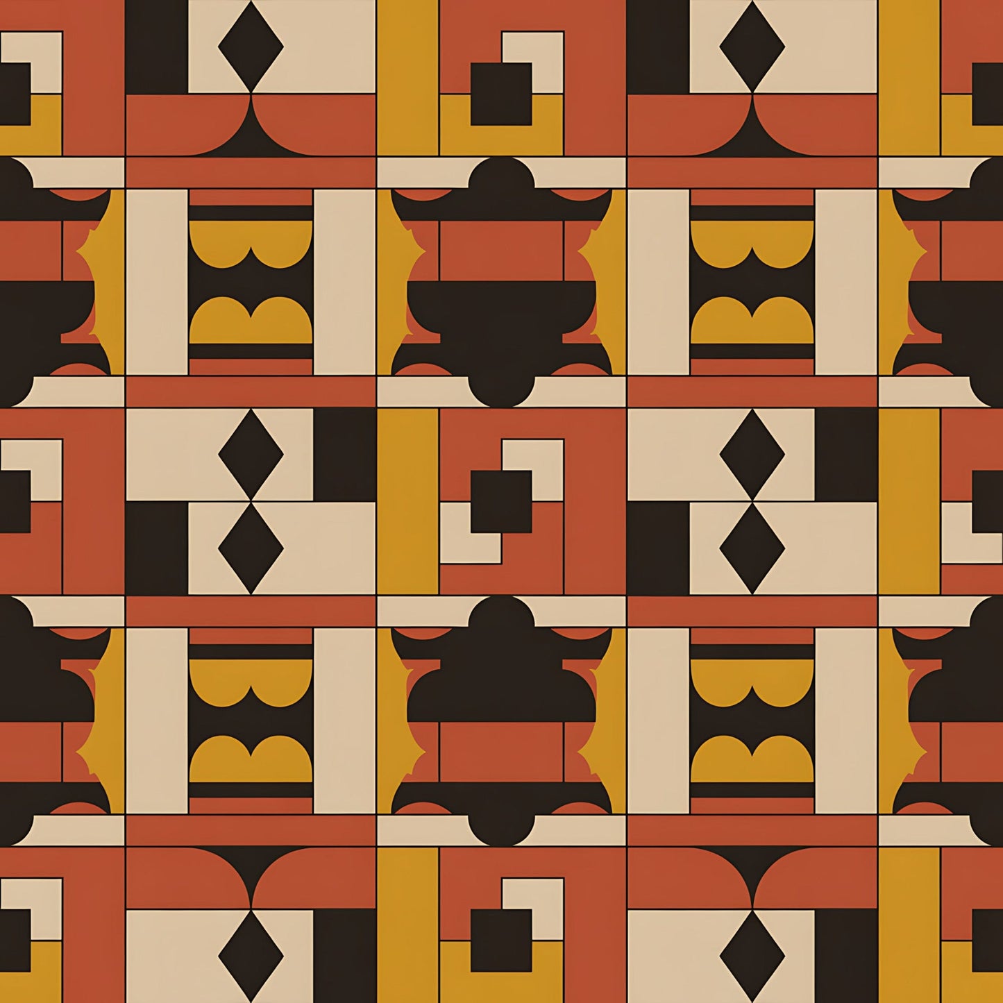 Black History Month Bauhaus Pattern 4 Quilting Cotton Fabric
