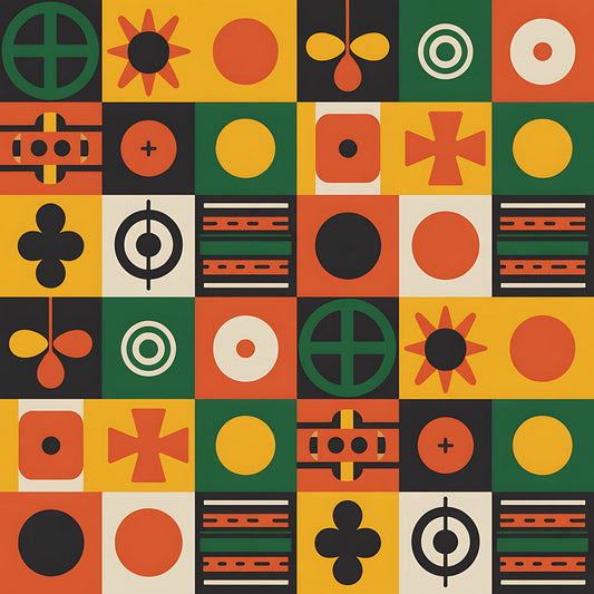 Black History Month Bauhaus Pattern 5 Quilting Cotton Fabric