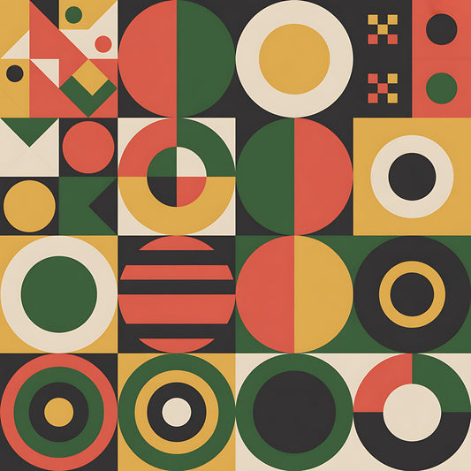 Black History Month Bauhaus Pattern 6 Quilting Cotton Fabric