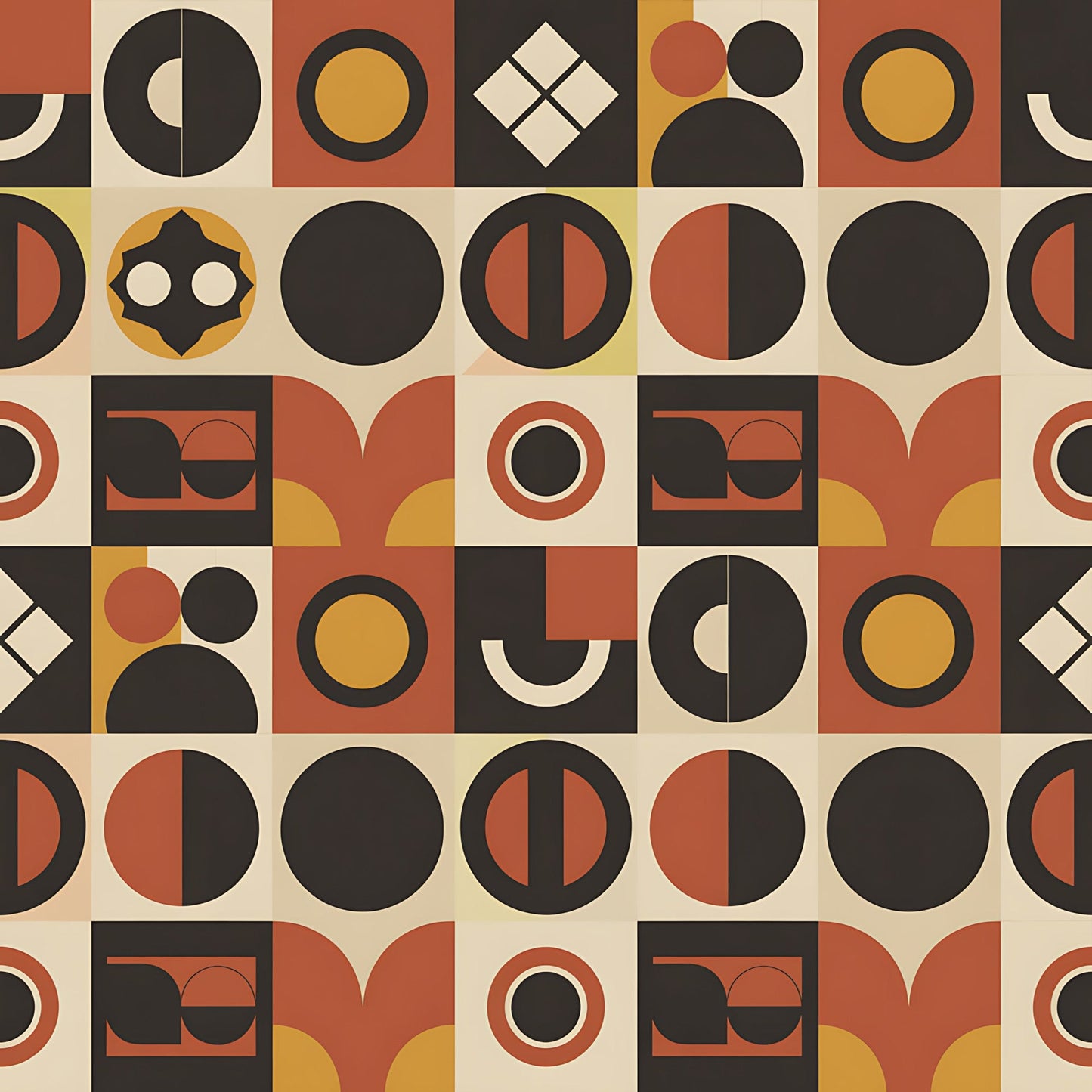Black History Month Bauhaus Pattern 9 Quilting Cotton Fabric