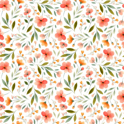 Bloom Time Blooms White Quilting Cotton Fabric