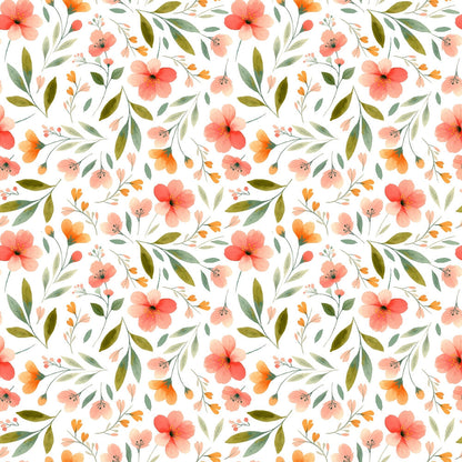 Bloom Time Blooms White Minky Fabric