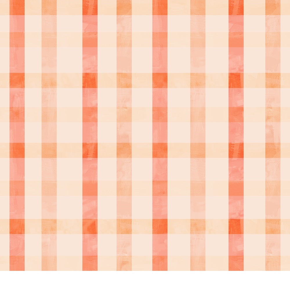 Bloom Time Blush Peach Check Quilting Cotton Fabric