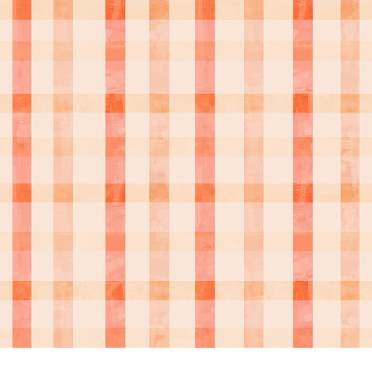 Bloom Time Blush Peach Check Quilting Cotton Fabric