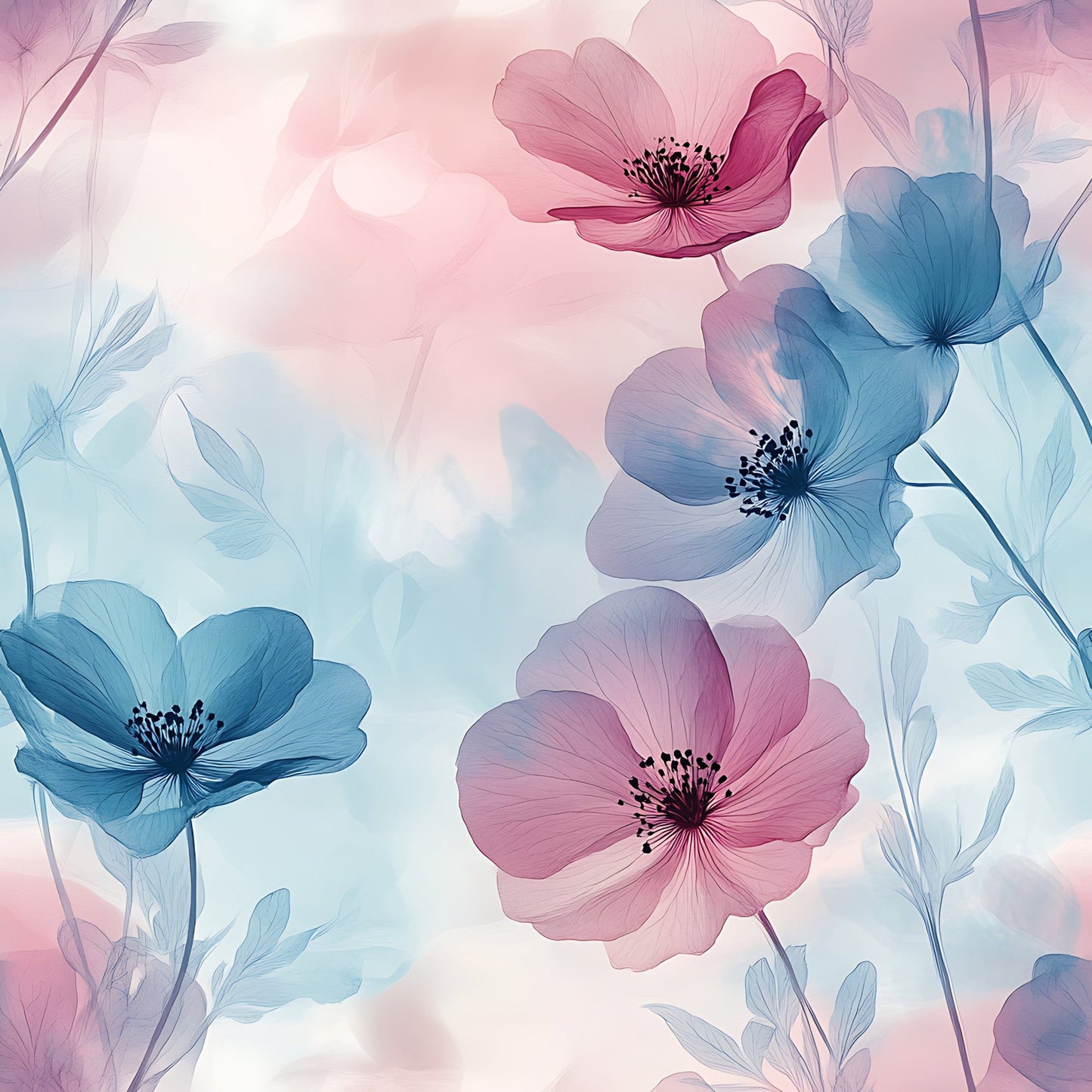 Blossom Mist Delight Pattern 13 Quilting Cotton Fabric