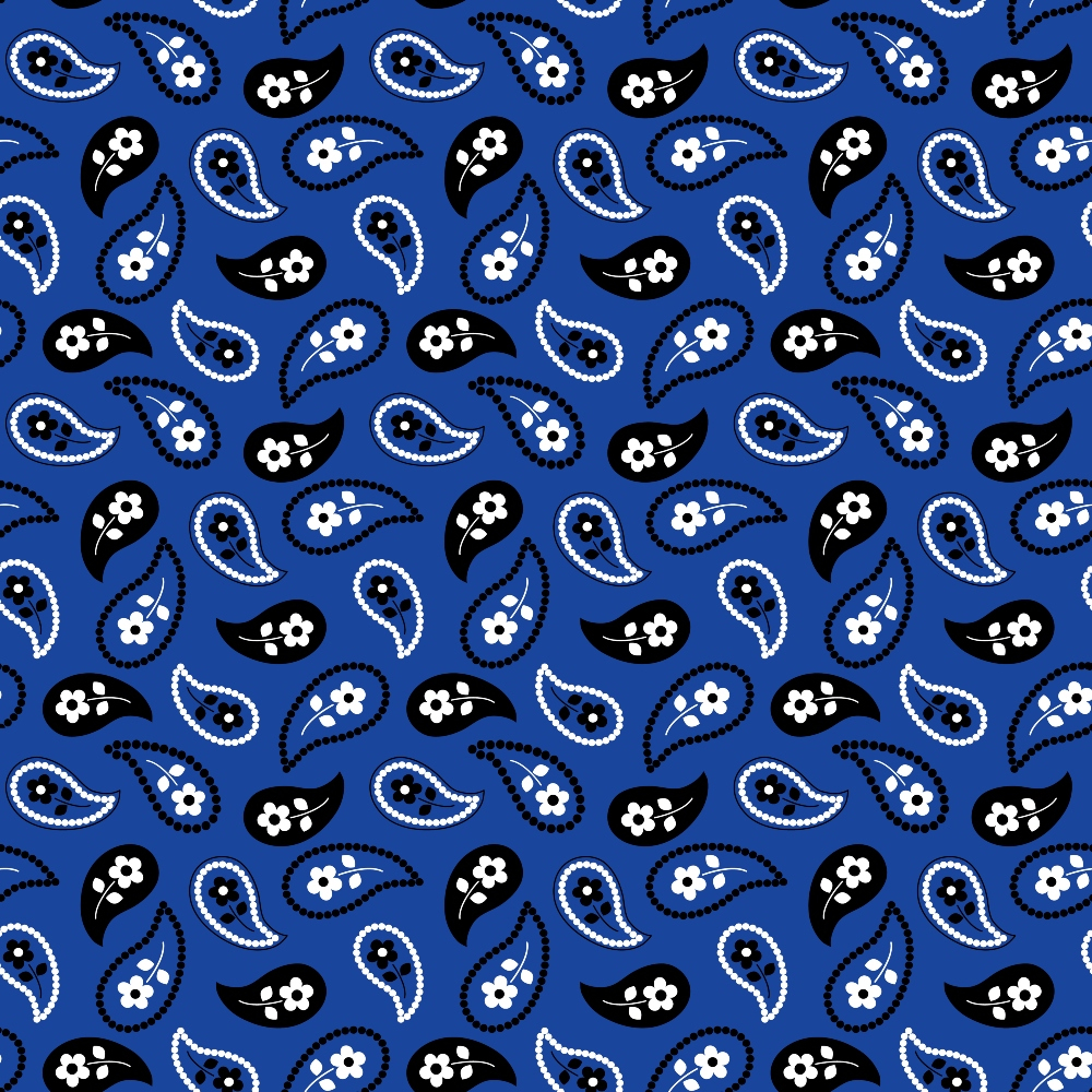 Cobalt Paisley Pattern 11 Minky Fabric