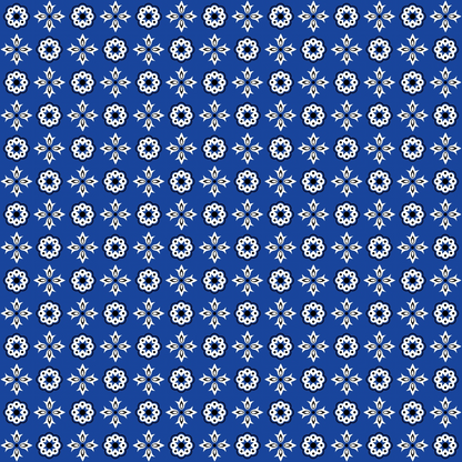 Cobalt Paisley Pattern 11 Minky Fabric
