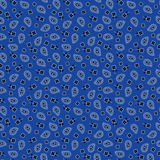 Blue Bandana Pattern 3 Quilting Cotton Fabric