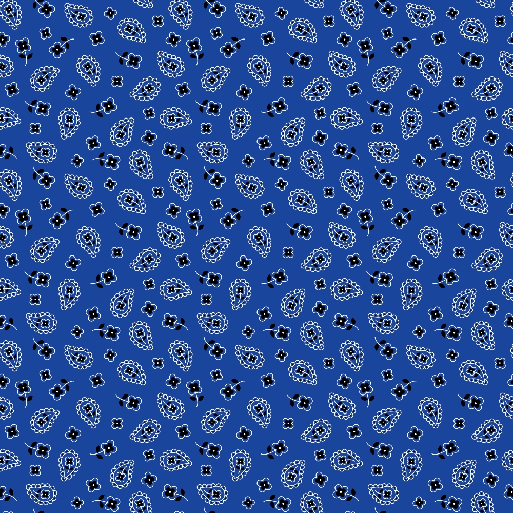Cobalt Paisley Pattern 3 Minky Fabric