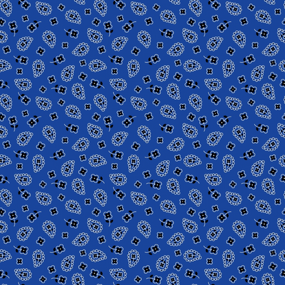 Cobalt Paisley Pattern 3 Minky Fabric