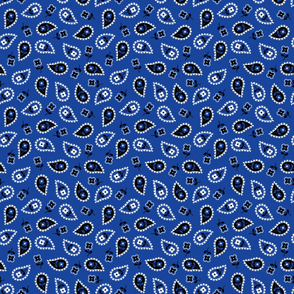 Cobalt Paisley Pattern 6 Minky Fabric